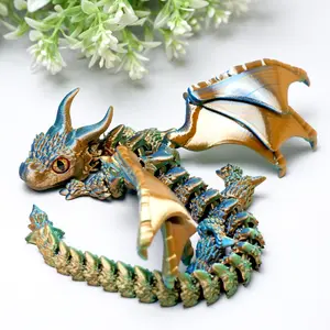 3D printed flying dragon model toys, flexible joint animal doll statues, home and office desk decorations, holiday surprise gifts Ornaments