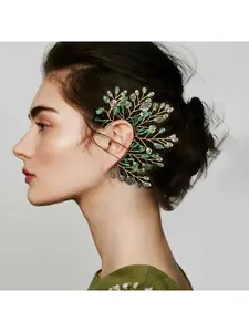 Forest Elf Earrings European American Personality Niche No Piercing Ear Cuffs Photo Shoot Handmade Crystal Bride Ear Hooks