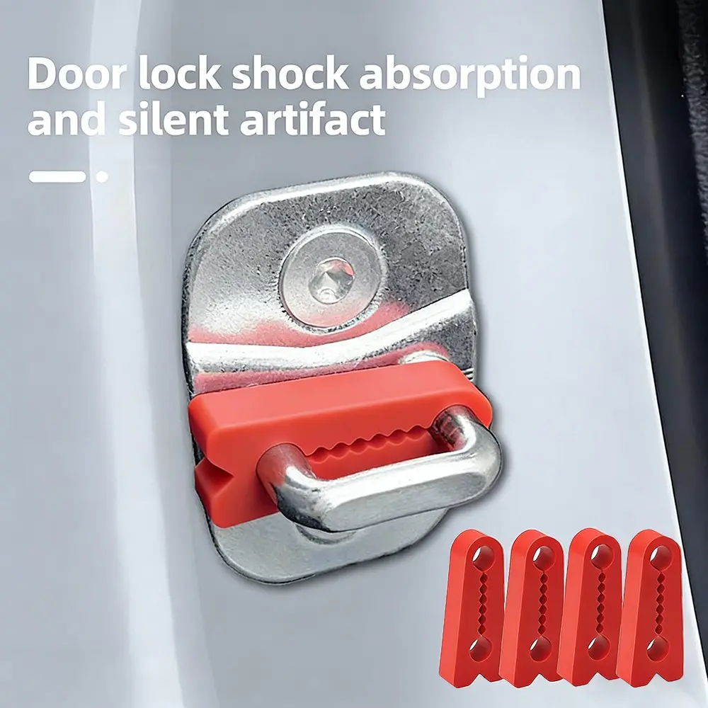 Silicone Door Lock Protector Cover, Car Door Lock Shock Absorber Cushion Pad, Thick Anti-Collision Sticker, Full Protection Silent Mat, Car Accessories