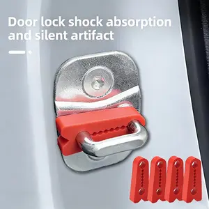 Silicone Door Lock Protector Cover, Car Door Lock Shock Absorber Cushion Pad, Thick Anti-Collision Sticker, Full Protection Silent Mat