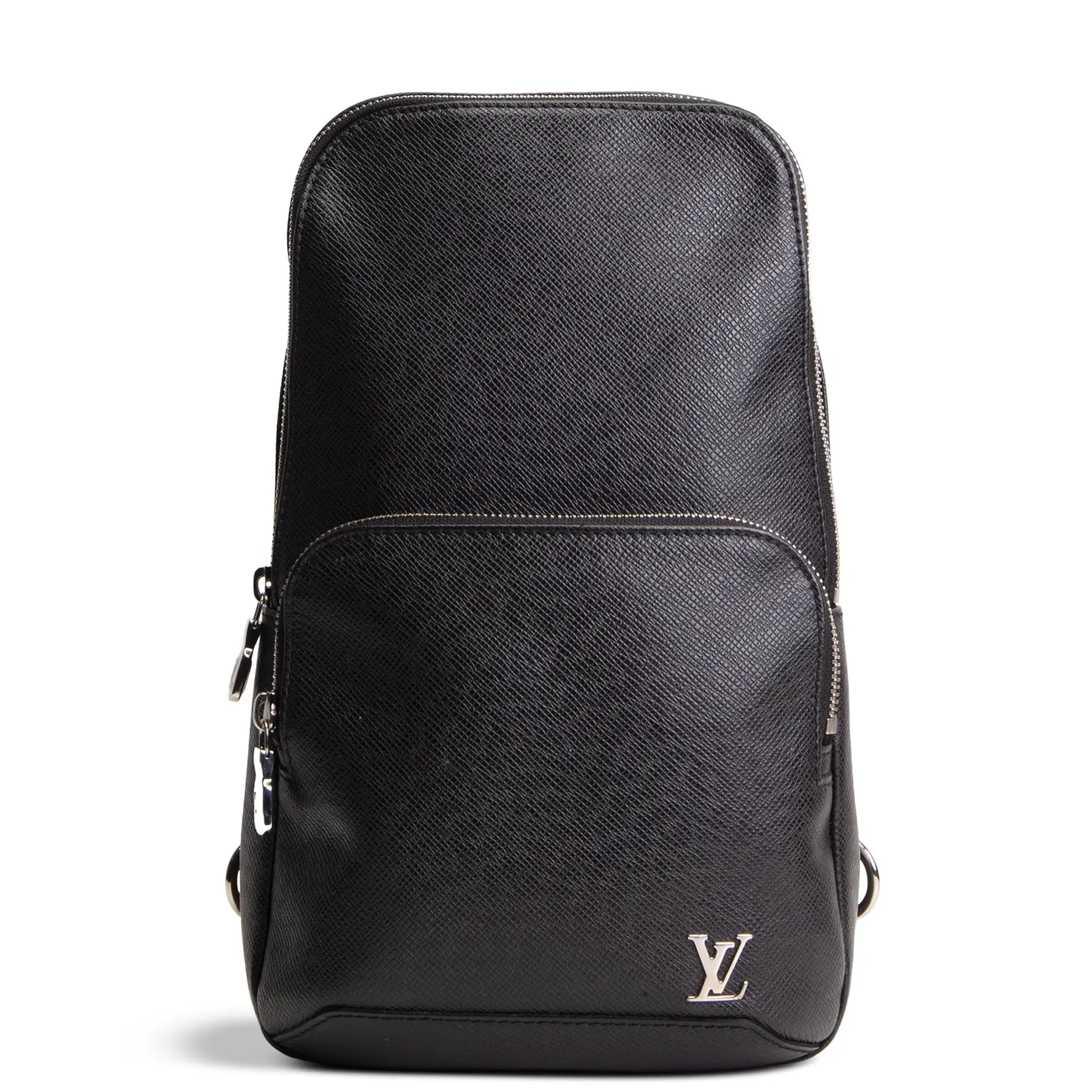 Pre-owned Louis Vuitton Taiga Leather Crossbody Bags Avenue Sling Taiga Black