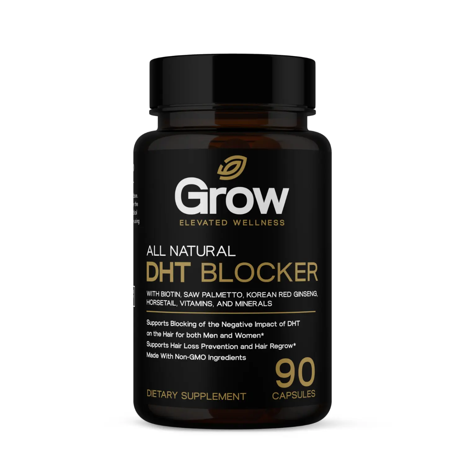 DHT Blocker Hair Growth Supplement, 90 Capsules by Grow Vitamin - Natural Dietary Hair Growth Products, Beauty Wellness Supplement