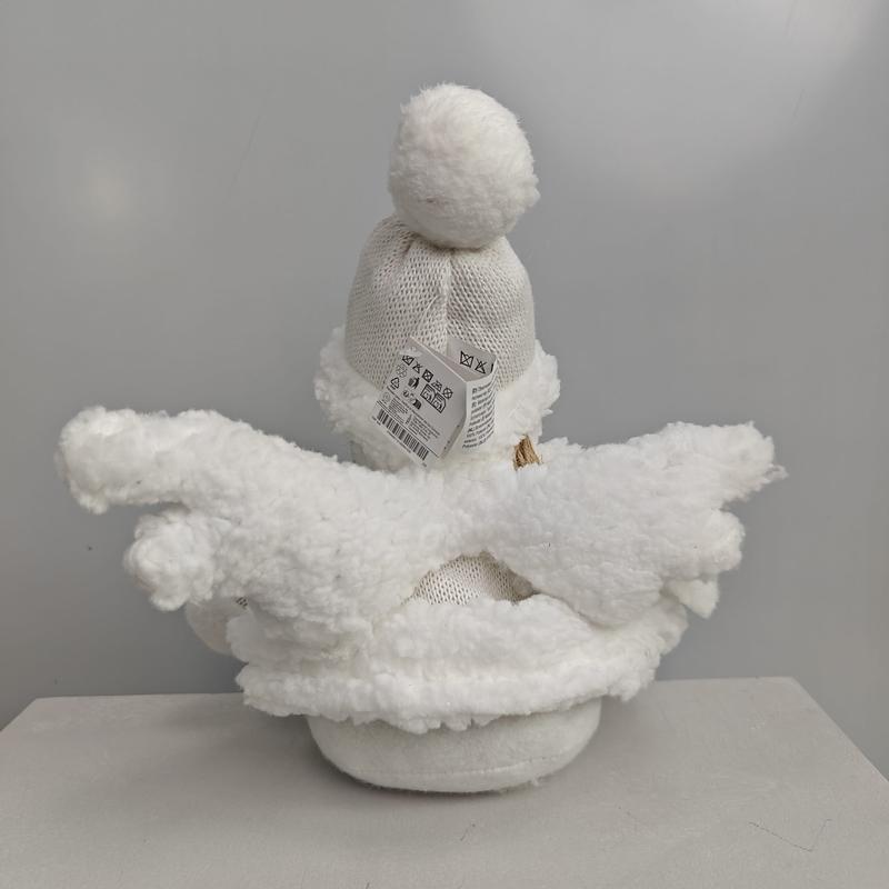 White Knitted Angel Long Legs White Feather Wing Knitted Cloud White Plush Fairy Girl Doll Decoration Festival Plush Edge Doll