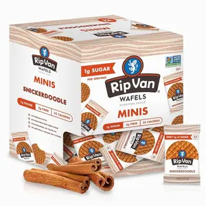 Rip Van Wafels Snickerdoodle Mini Stroopwafels – Low Carb, Low Sugar, Keto Friendly Snacks – Non-GMO, Healthy Office Snack & Breakfast Treat – 32 Pack