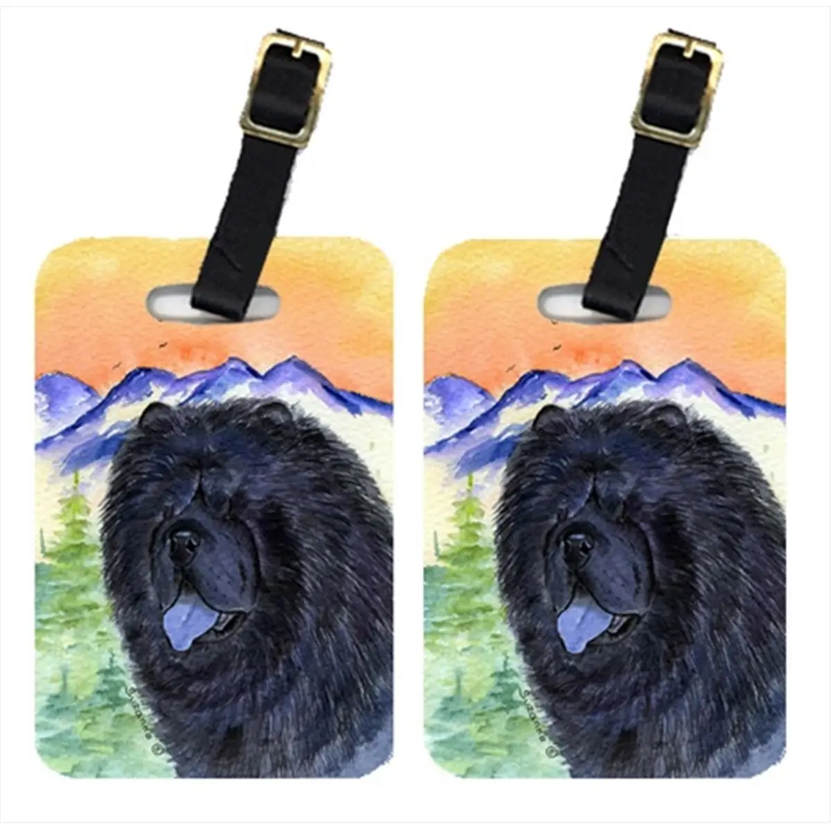 Chow Chow Luggage Tags, 2-Pack Travel Accessories with Luggage Straps