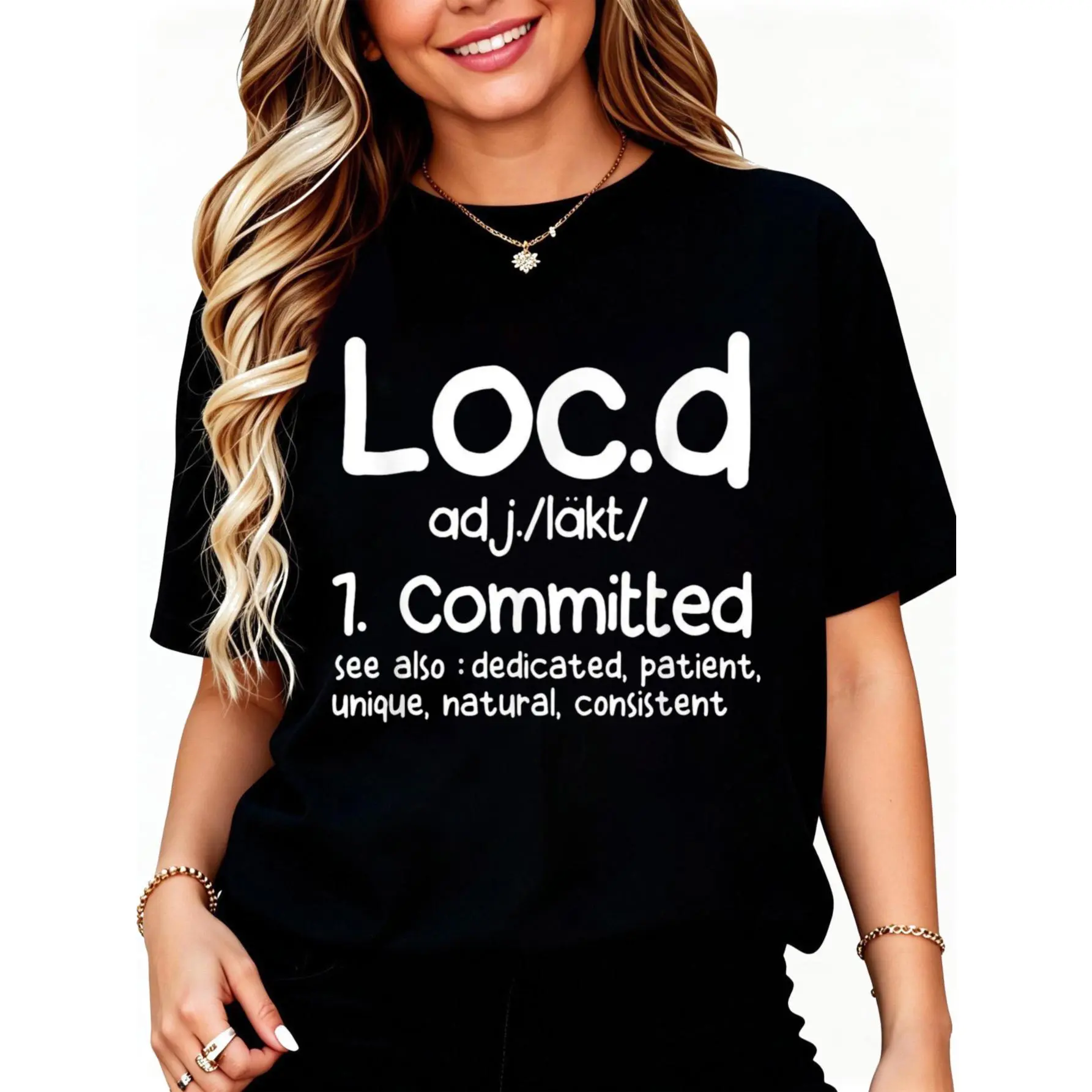 100% Cotton 100% cotton Funny Loc'd Definition Dreadlocks Black Women Girls T-Shirt women graphic shirts