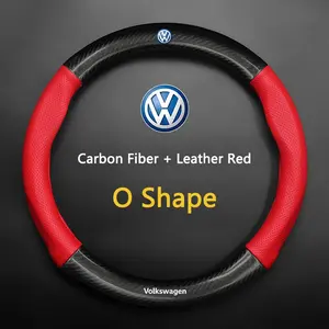 D Type/o Type Leather Car Steering Wheel Cover, Anti Slip, for Vw Volkswagen Gtd Gli Gti Golf 7 6 5 Mk7 Mk6 Mk5 Mk4 Tsi