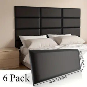 6-piece self-adhesive heat-resistant 3D wall panels | 13mm thick XPE panels - Easy to install, warm bedroom headboard soft packaging, modern home decor