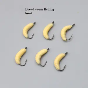 Luya bait hooked mealworm 20mm0.45g bionic hooked maggot soft bait fake bait set fishing equipment bait casters fishing equipment lures bait casters bass lure Fishing Lure Set Tool Rotary