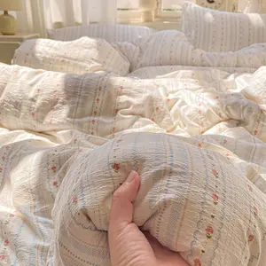 3/4pcs Cozy Peach Color Twin Layered Bedding Set, Breathable Soft Linen Dormitory Sleepwear, Versatile Luxury Rest Kit, All-Season Use