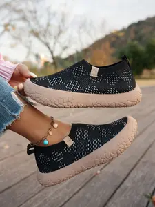 2026 New Women's Slip-On Walking Shoes, Breathable Textile Upper, Soft PVC Sole, Anti-Slip, Lightweight Casual Footwear for All Seasons