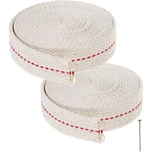 13 Feet/ 2 Rolls Cotton Oil Lamp Wick, 3/4 Inch Replacement Oil Lanterns Wick for Oil Lamps and Oil Burners