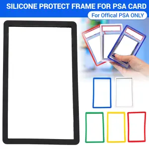 10Pcs Fit Collector’s Hubs PSA Slab Bumper Guard 10Pcs Silicone Protector Frame 13.7x8.3cm Multiple Colors Trading Card Slab Protector for Official PSA Graded Cards Only