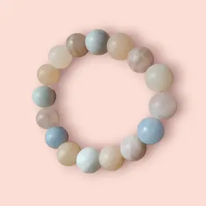 Natural Crystal Aquamarine and Morganite Crystal Bracelet