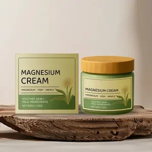 Magnesium Cream with Lemon for Muscle & Nerve Relief, Moisturizing Body Massage Cream, Fast Absorption, Daily Care, Supports Body Relief