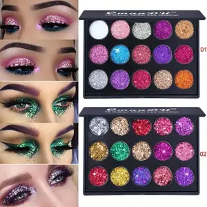15 Color Glitter Eyeshadow Palette for Valentine's Day Gift, Waterproof Long-Lasting Shimmer Makeup, Compact for Travel, Ideal for Parties and Events, Highly Pigmented Palette
