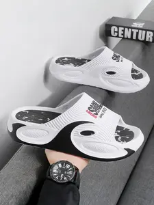 Fashion Thick Sole Slippers for Men and Women, Indoor Outdoor Summer Wear, Camouflage Insole Design, Eva Material One-Step Lightweight, Slide, Footwear
