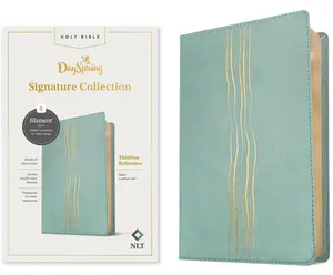 NLT Thinline Reference Bible, Dayspring Signature Collection, Filament Enabled (Leatherlike, Sage, Red Letter) -- New Living Translation, Leather / Fine Binding