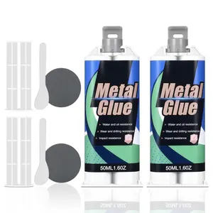 2-Pack Heavy Duty Metal Glue & Steel Epoxy - (1.76oz x 2)  Liquid Weld,  Adhesive for Multiple Surfaces: Plastic, Ceramic, Pipe Leak Sealer, Cold Welding Repair Kit