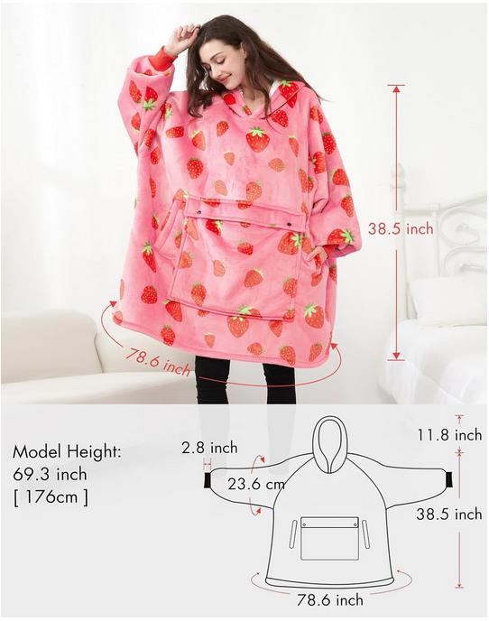 KFUBUO Wearable Blanket Hoodie for Adults Sherpa All Patterns Oversized Sweatshirt Blanket Pullover with Pockets for Women Springtok Womenswear Warm Gift blankets