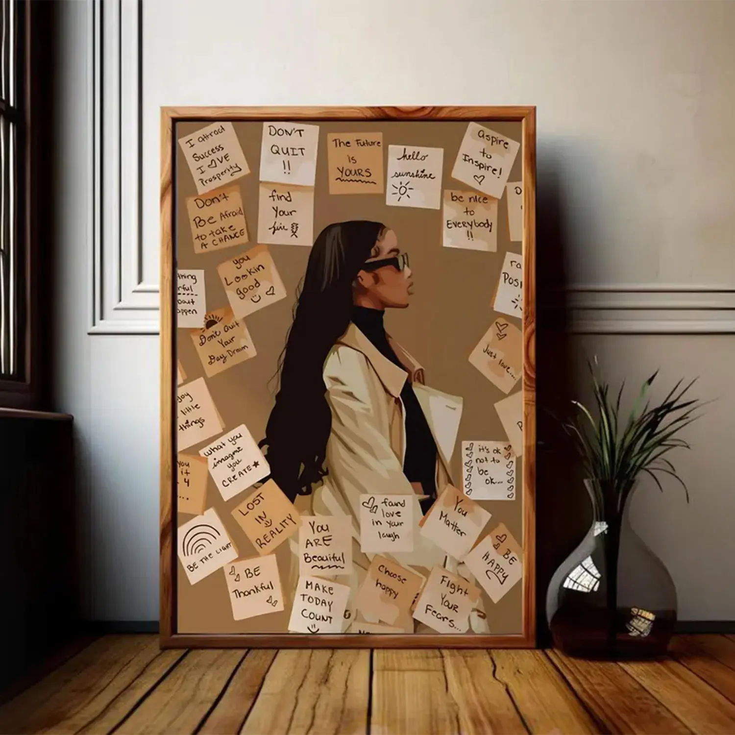 Black Woman Wall Art, Inspirational Afrocentric Print, Modern Empowerment Decor for Bedroom, Office and Creative Spaces