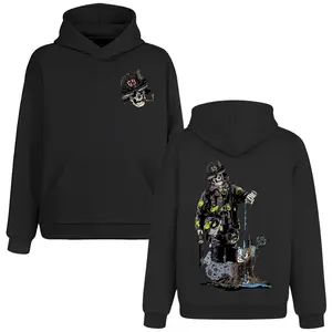 Skeleton Firefighter 69 Axe Hoodie, 2 Sides, Wildland First Responder Hooded Sweatshirt