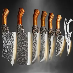 1-7 pieces durable stainless steel kitchen knife set, high quality sharp blade, for home kitchen meat, vegetable cutting, easy to clean, perfect family gift