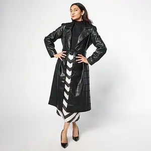 GREY by Jhoan Sebastian Grey Grey by Jhoan Sebastian Grey Faux Leather Trench Coat