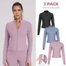 【LOCAL SHIPPING】Full Concealed Zip Jacket with Collar Shield –  Long Sleeve Top Women’s Yoga Outfit Activewear for Gym Running Training Lightweight Compression Sportswear