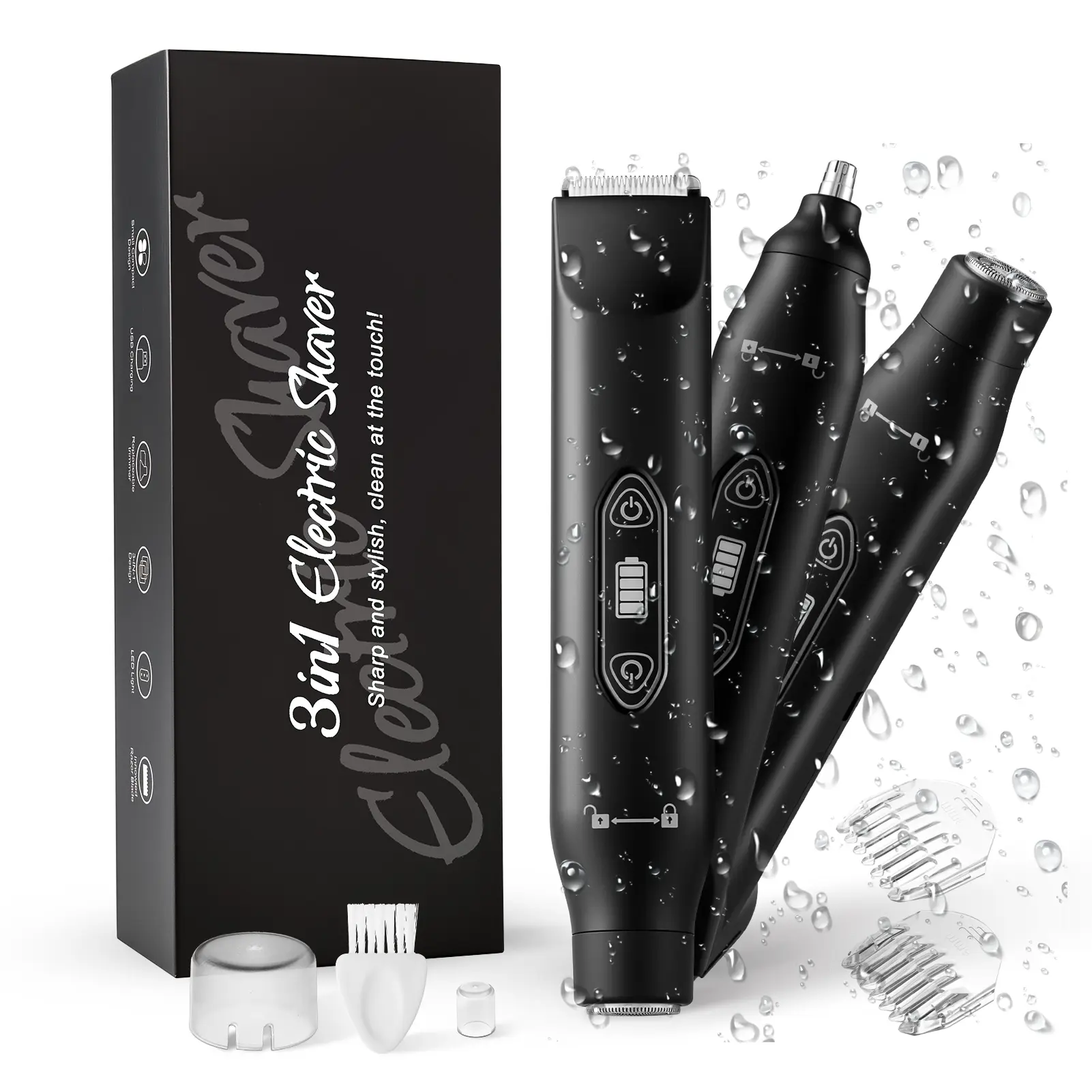 2-in-1 His & Her Body Trimmer: Painless Groin/Nose Shaver + 2 Replaceable HeadsWaterproof for Shower Use Perfect Gift for Men/Women (Christmas/Birthday)"