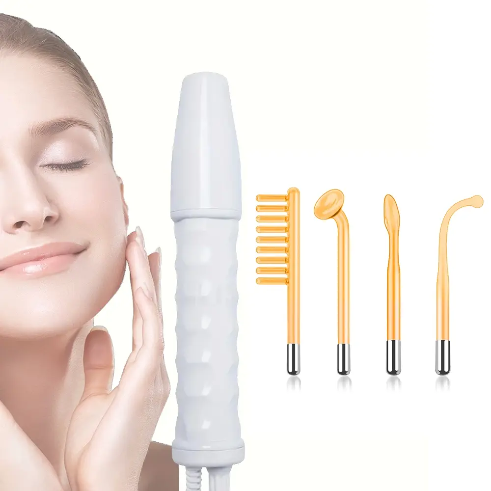 American Plug 4-In-1 Beauty Instrument High Frequency Electronic Massager, New Model Lz-006a, Power Consumption 100-120v/50-60hz