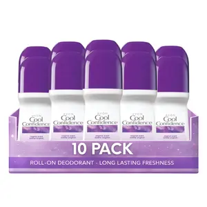 Cool Confidence Original Roll-On Anti-Perspirant Deodorant for Women Pack of 10 (2.6 fl oz / 75ml Each) | 24-Hour Odor Protection | Rosy Floral