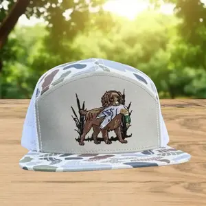 Boykin Mallard Bottomland Camo Snapback | 7-Panel Embroidered Duck Hat | White & Brackish Camo Collection | Hunting Cap Gift for Him