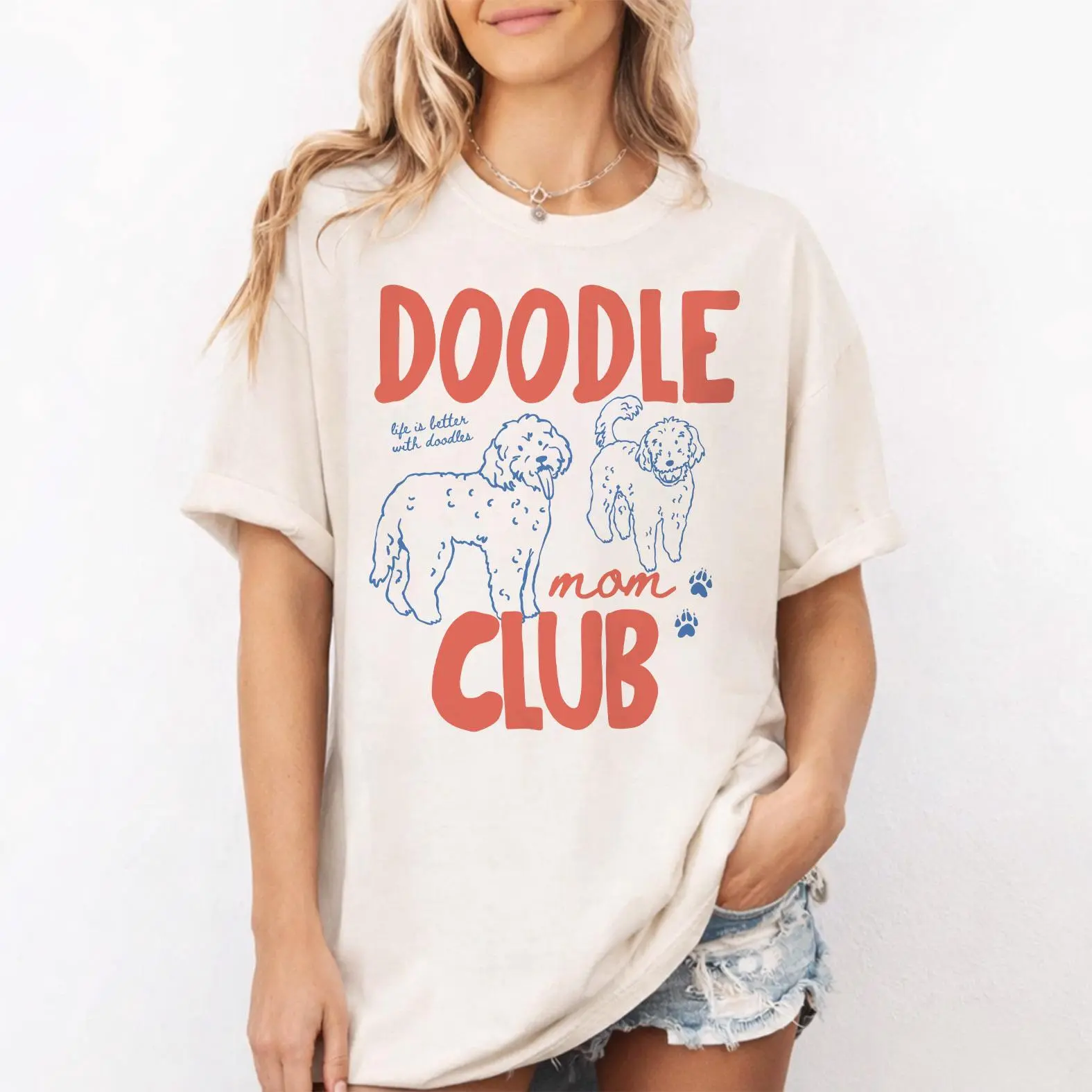 Comfort Colors Doodle Mom Club Shirt, Doodle Dog Graphic Tee, Dog Mom Shirt, Gift for Doodle Lovers