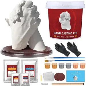 Hand Casting Kit Couples with Base,Plaster Hand Mold Casting Kit, Hand Mold Kit,DIY Gifts Ideas for Couples,Valentines,Engagement,Anniversary,Wedding,Boy/Girlfriend