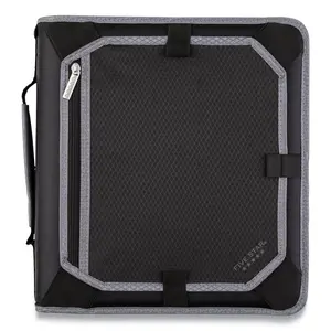 Mead Products  2 in. 3 Rings Zipper Binder, Black & Gray Accents