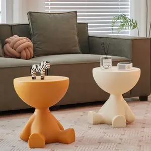 End Table, Modern Side Table Sofa Table Nightstand with Abstract Base for Small Spaces Bedside Home Decor Living Room Bedroom Office, Living Room Tables