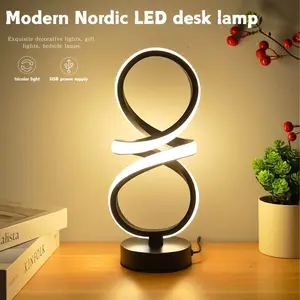 Modern Nordic LED Table Lamp, Led Desk Lamp, Adjustable Three Color Dimmable Bedside Reading Light, Art Decoration for Bedroom Study Living Room