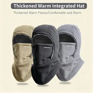 Winter Warm Cycling Beanie Hat, Windproof Fleece Lined Thickened Cap, Ear Protection Hooded Headgear for Cold Weather, Sports Hat