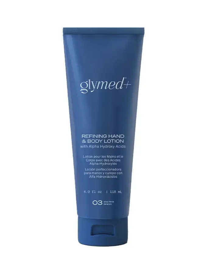 Glymed Plus Silky Hydrating Hand & Body Moisturizer - 118ml Fragranced Intensive Gentle Daily Skincare, Apricot-Infused, Restores Dry Sensitive Skin, Nourishes with Shea, Sunflower, Cocoa, Vitamins, Glycerin, Rosemary, Lightweight Scent
