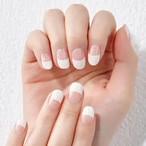 DASHING DIVA White French Semi-Cured Gel Nail Strips - White French Tips