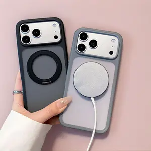 360-Degree Rotating Magnetic Stand Smartphone Casing, Multi-Function Hybrid Customized Protective Cover with Versatile Viewing & Charging, Handheld Electronics Accessories for iPhone 13/14/15/16/17 Pro Max & iPhone SE Devices Cellphone Screen Protector fa