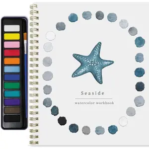 Watercolor Workbook for Adults & Beginners: 12-Color Set with Brush (starfish-a1)