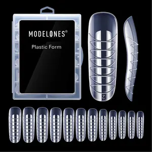 Poly Extension Gel Dual Nail Form 120pcs Coffin Nails Clear Ballerina Nail Tips Full Cover