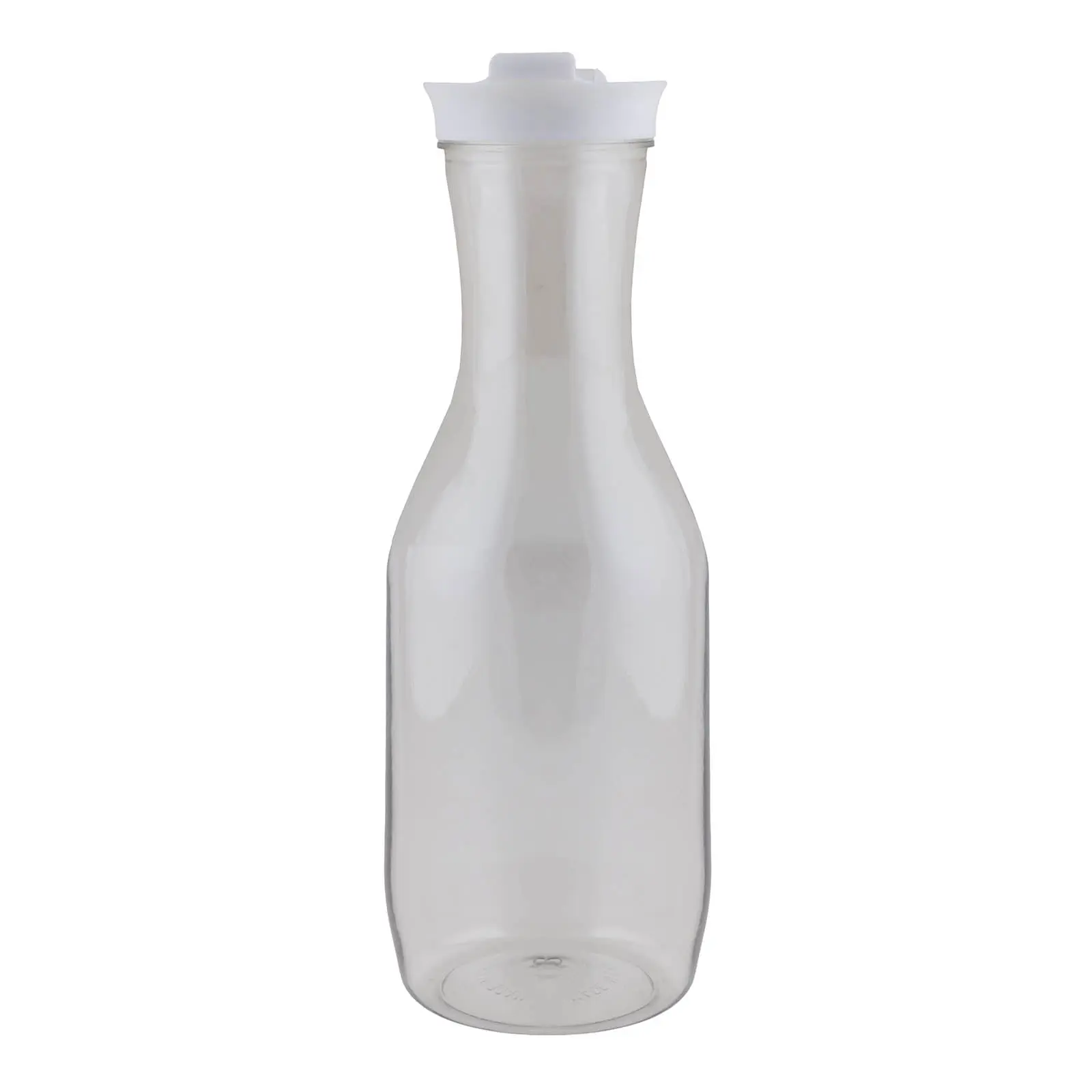 BarConic® Durable 33oz & 50oz Leakproof Plastic Fruit Juice Carafes with Covers - Lidded Kitchen Drinkware Decanters for Home, Craft Bartending Use, Two Sizes
