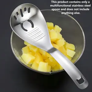 Stainless Steel Garlic Ginger Mincer Spoon, Multi-Functional Strainer, Egg Separator, Dishwasher Safe, Durable, Kitchen Essential