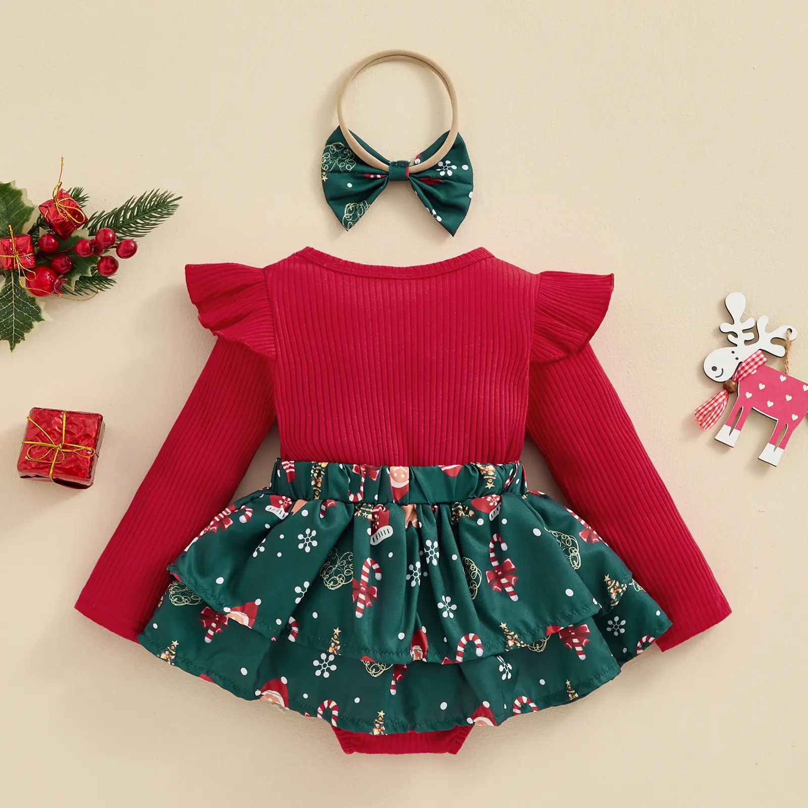 Baby Girl Christmas Outfit Baby Girl Romper Dress Long Sleeve Letter Santa  Print Bow Headband Fall Winter Clothes - TikTok Shop