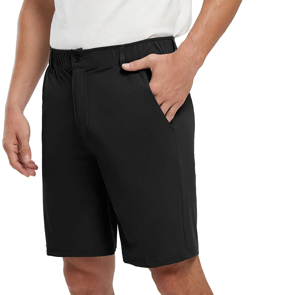 [CLEARANCE] GOPUNE Men's 9" Work Casual Golf Shorts 4-Way Stretch Quick-Dry UPF 50+ with 5 Pockets Lightweight Nylon Fabric for Hiking Cycling Walking Running