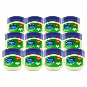 Vaseline Hydrating Jelly with Aloe Vera, Moisturizer for Smooth and Dry Skin, Protective Barrier, 50ml Jars (Pack of 12)