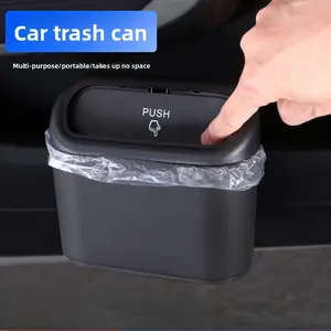 Leakproof Hanging Car Trash Can Waterproof Auto Waste Bag with Storage Pockets Foldable Travel Garbage Bin for SUV Sedan Vehicle Truck